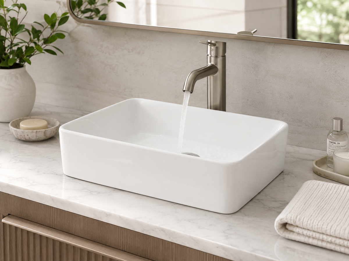 19" Rectangular Vessel Bathroom Sink
