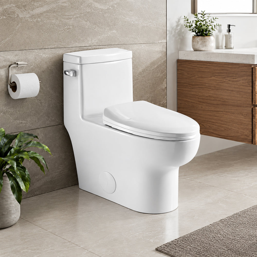 Toilette allongée monobloc