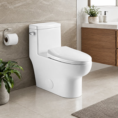 Toilette allongée monobloc