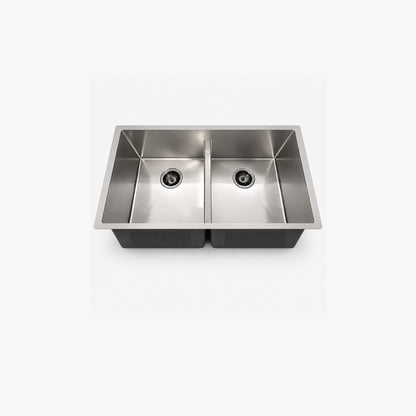 32" Low Divide Undermount Double Bowl Kitchen Sink