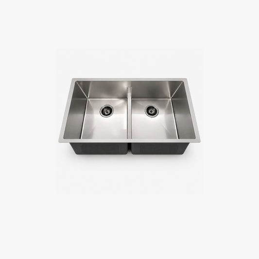 32" Low Divide Undermount Double Bowl Kitchen Sink