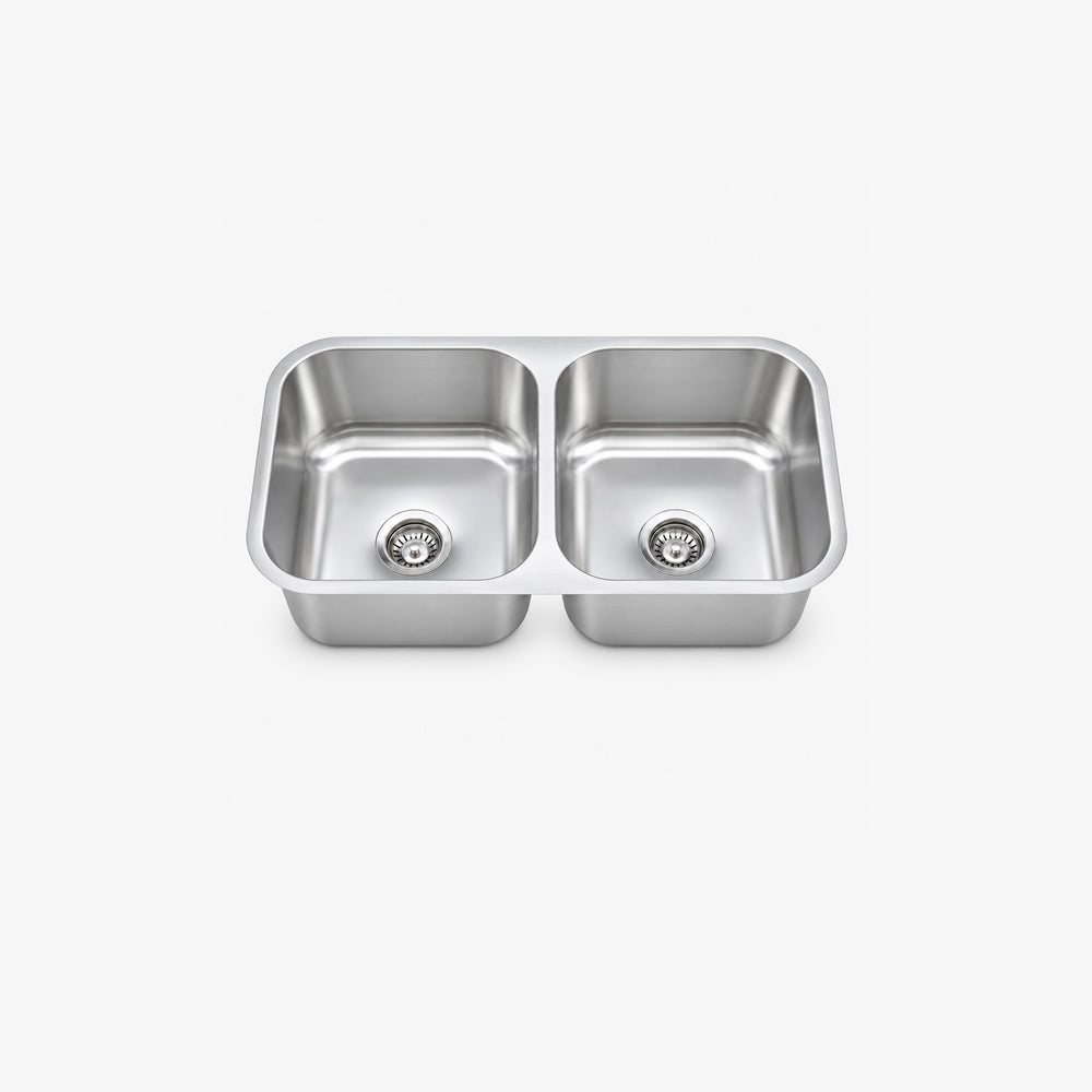 Évier de cuisine double cuve sous plan de 32 po