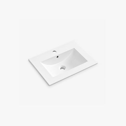 Lavabo de salle de bain rectangulaire encastrable de 61 cm