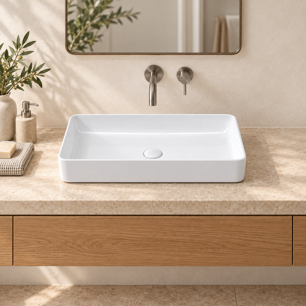 24" Rectangular Vessel Bathroom Sink