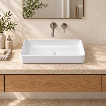 24" Rectangular Vessel Bathroom Sink