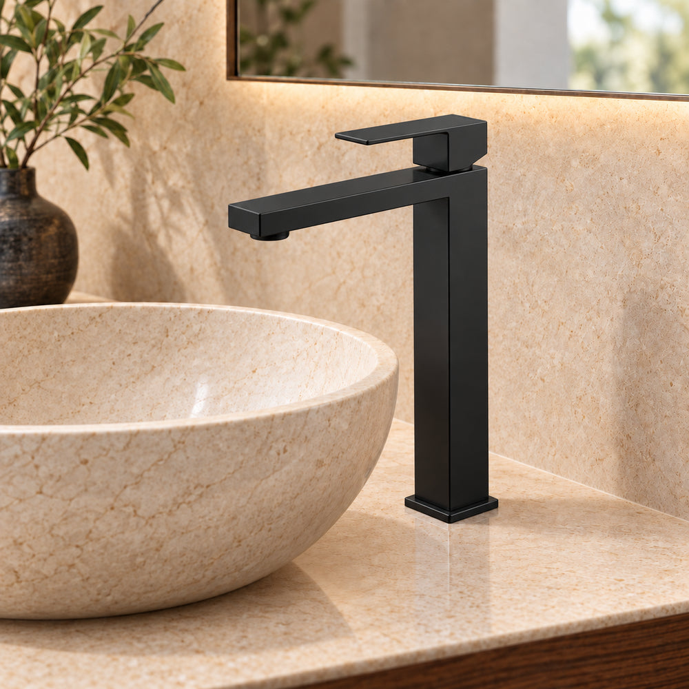 Mitigeur haut de lavabo à poignée unique