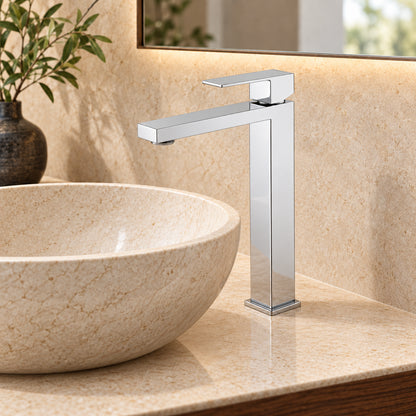 Mitigeur haut de lavabo à poignée unique