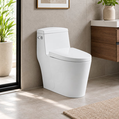 Toilette allongée monobloc