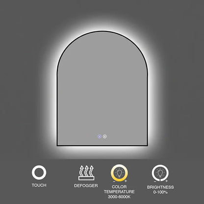 24" x 40" arched framed LED medicine cabinet