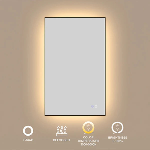 24" x 40" rectangular framed LED medicine cabinet