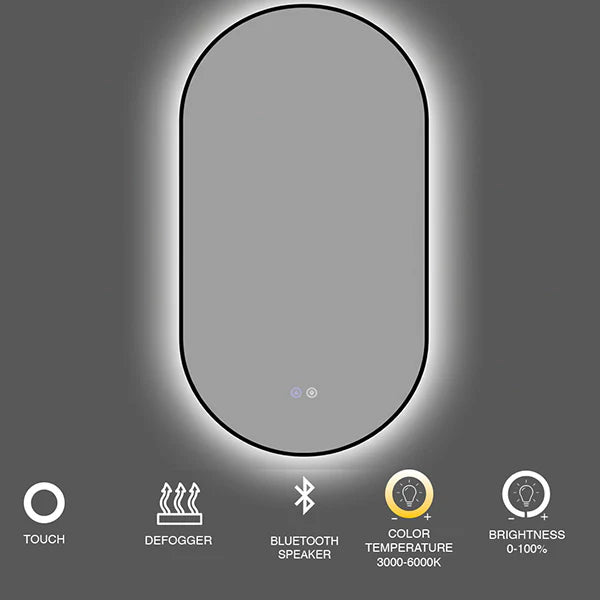 Miroir LED encadré capsule 24" x 45"
