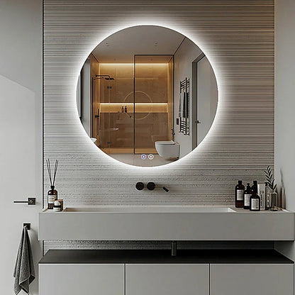 36" x 36" round frameless LED mirror