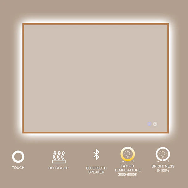 Miroir LED encadré rectangulaire 36" x 36"