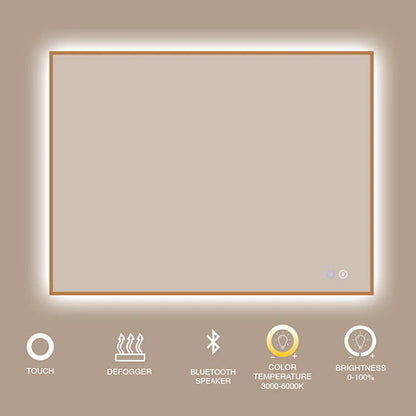 Miroir LED encadré rectangulaire 36" x 36"