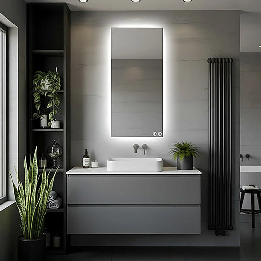 24" x 48" rectangular frameless LED mirror