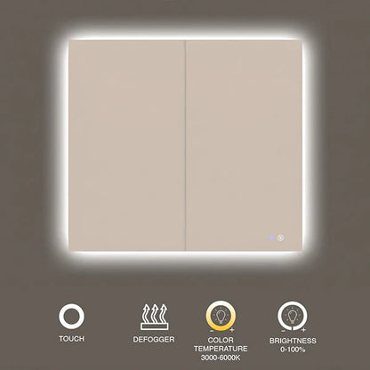 32" x 32" rectangular frameless LED medicine cabinet