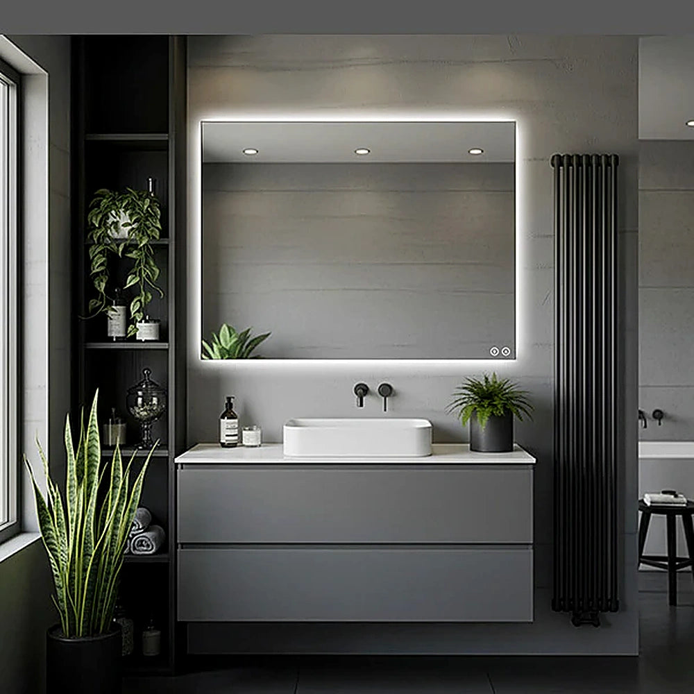 Miroir LED rectangulaire sans cadre de 122 x 91 cm