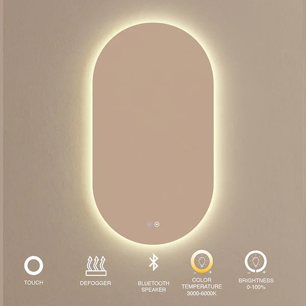 Miroir LED capsule sans cadre 24" x 45"