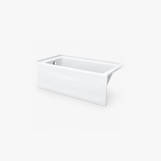 Baignoire à tablier de 72 po X 32 po, drain à gauche
