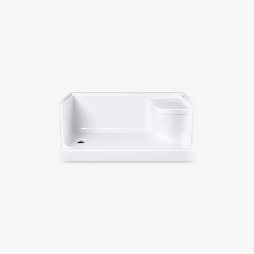 Receveur de douche Bard 60 po x 32 po avec siège et drain à gauche