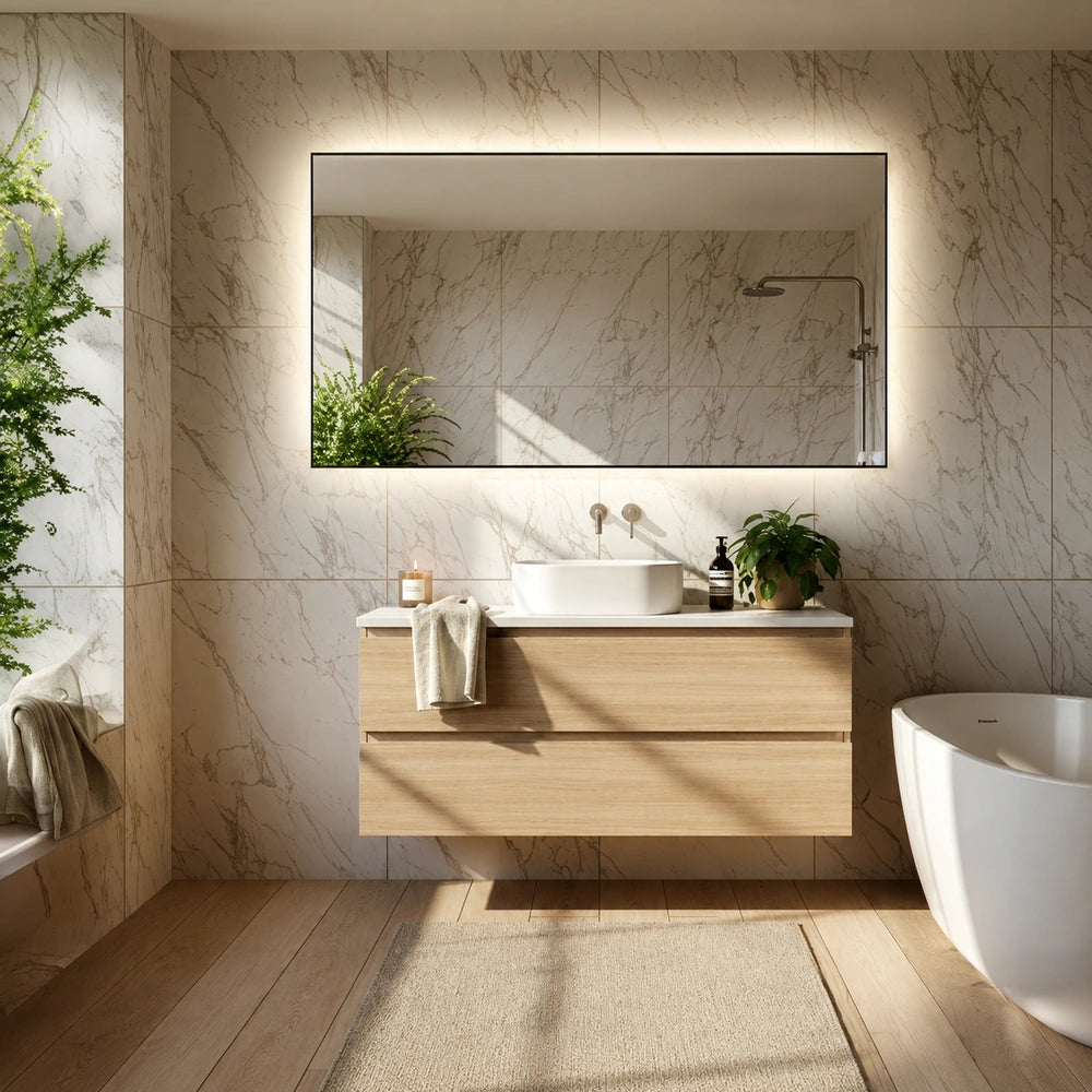 Miroir LED encadré rectangulaire 65" x 36"