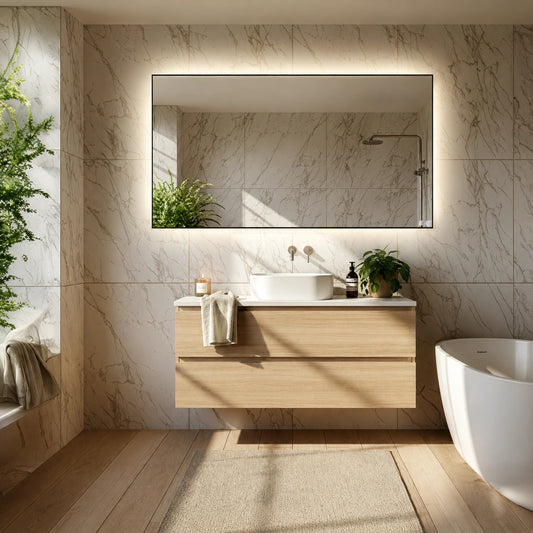 Miroir LED encadré rectangulaire 65" x 36"