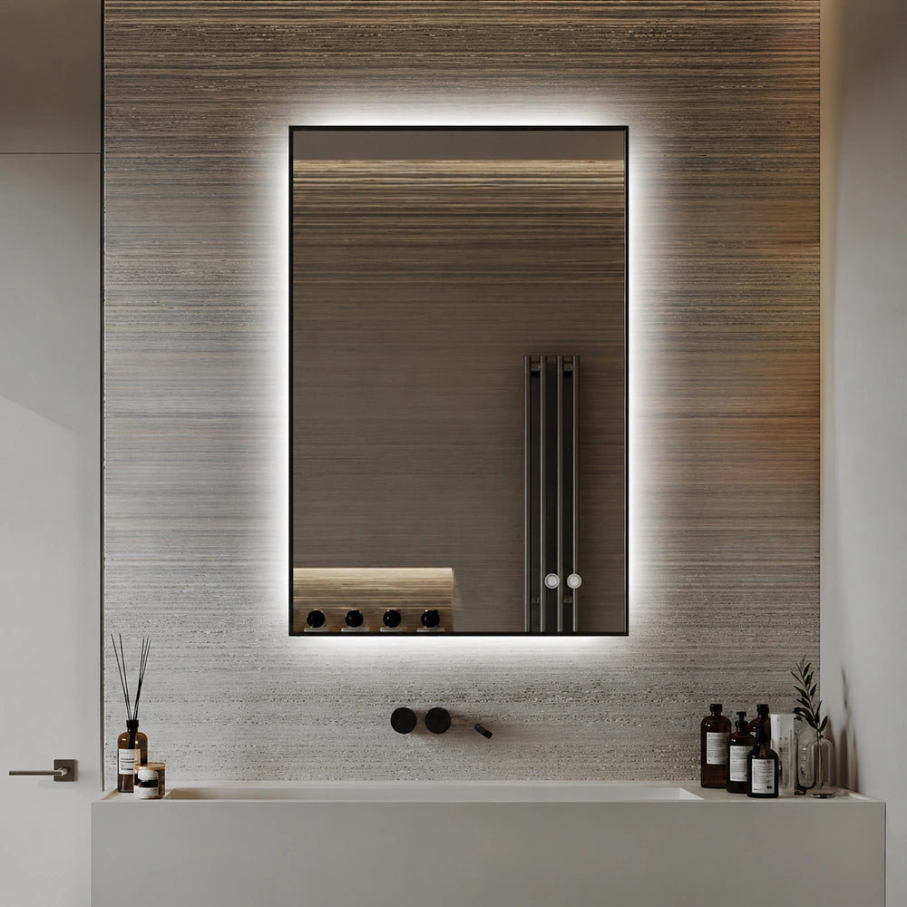 Miroir LED rectangulaire encadré 24" x 36"