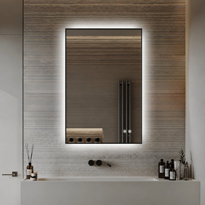 Miroir LED rectangulaire encadré 24" x 36"
