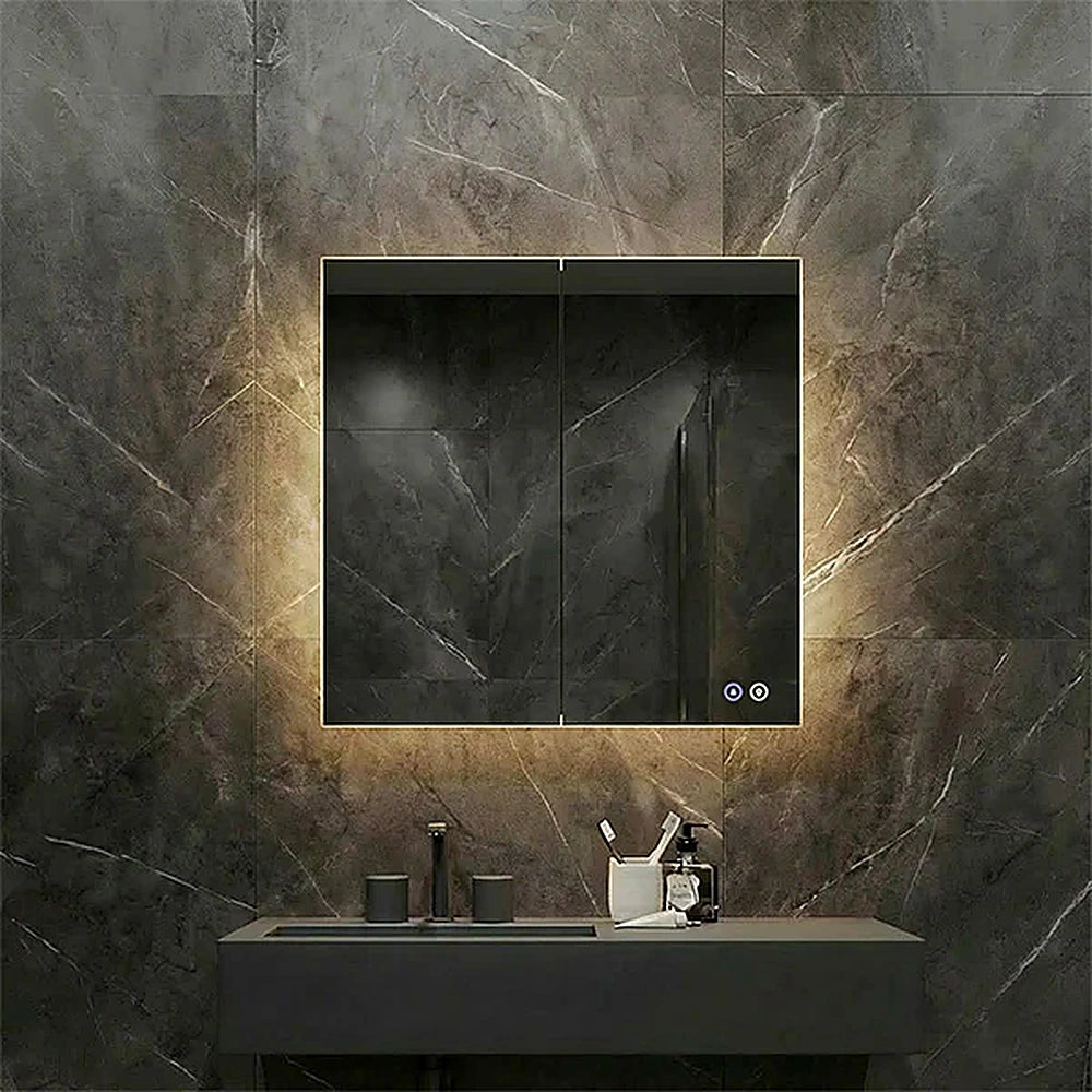 36" x 36" rectangular frameless LED medicine cabinet