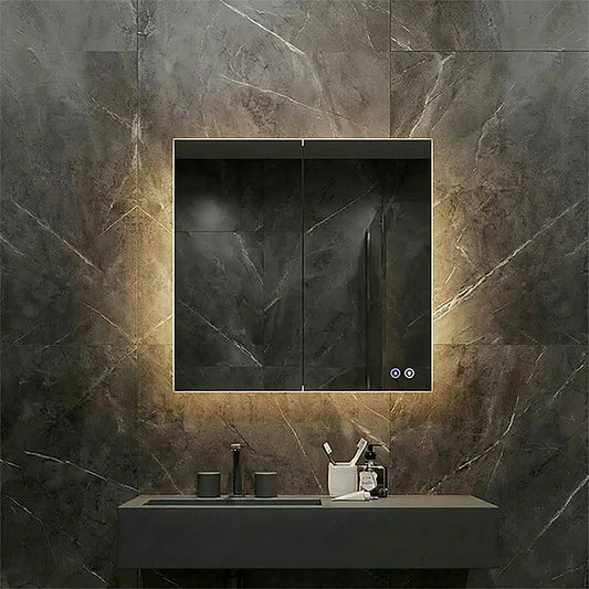 36" x 36" rectangular frameless LED medicine cabinet