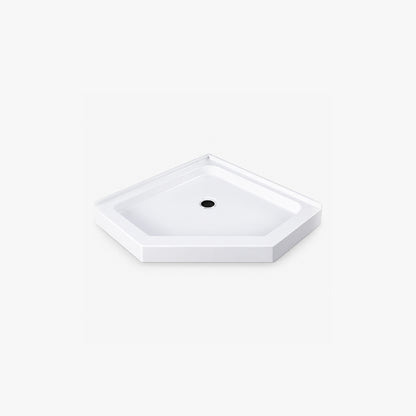 Base de douche Bard à angle néo 48 po x 48 po avec drain central