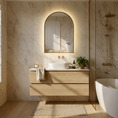 24" x 32" arched framed LED mirror